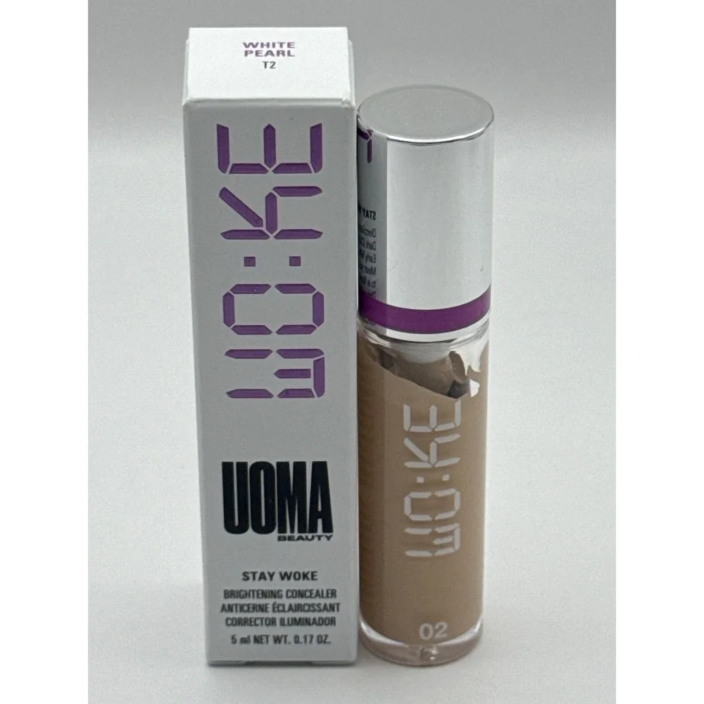 UOMA Beauty Stay Woke Brightening Concealer White Pearl T2 Full Coverage BNIB